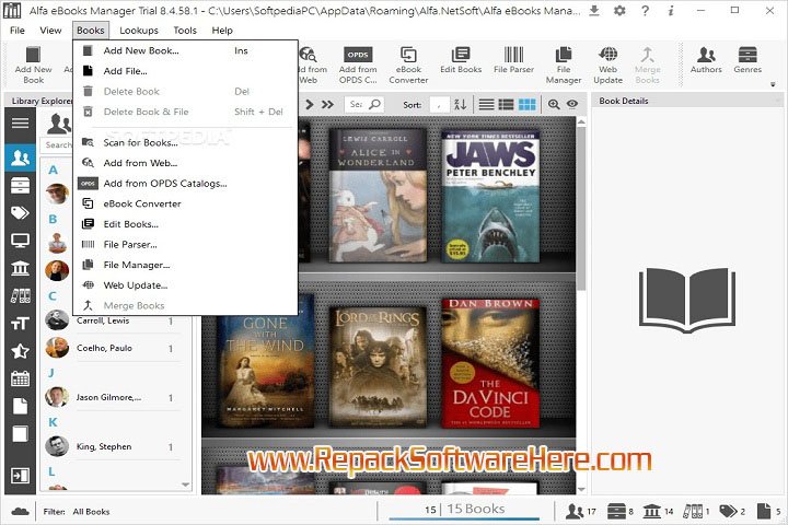 Alfa eBooks Manager Pro Web 8.4.76.1 PC Software