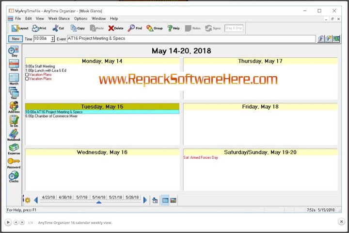 Any Time Organizer Deluxe 16.1.4.133 PC Software