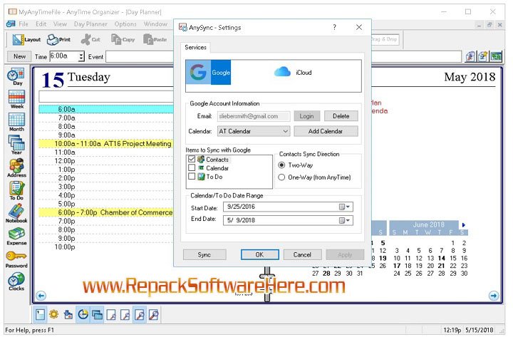 Any Time Organizer Deluxe 16.1.4.133 PC Software