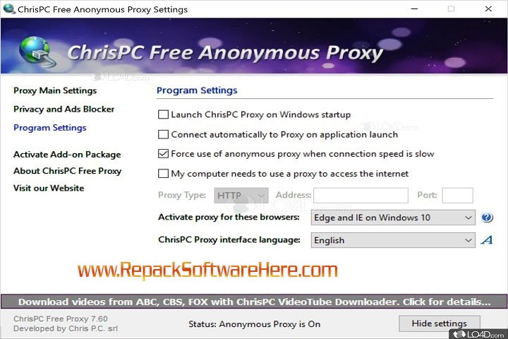 Chris PC Anonymous Proxy Pro 8.40 PC Software