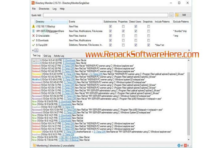 Directory Monitor Pro v2.15 PC Software