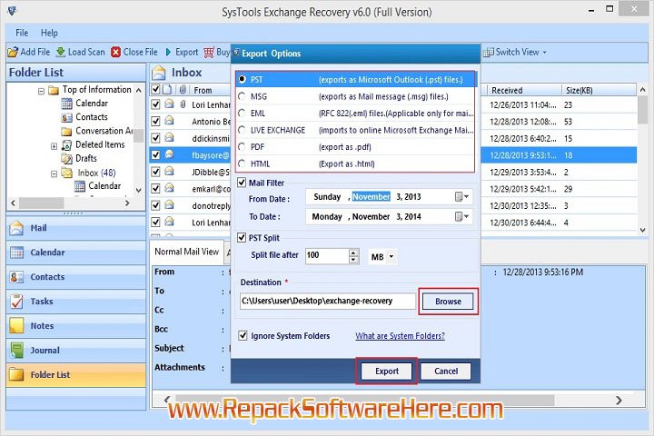 Sys Tools Exchange Recovery 9.1x64 PC Software