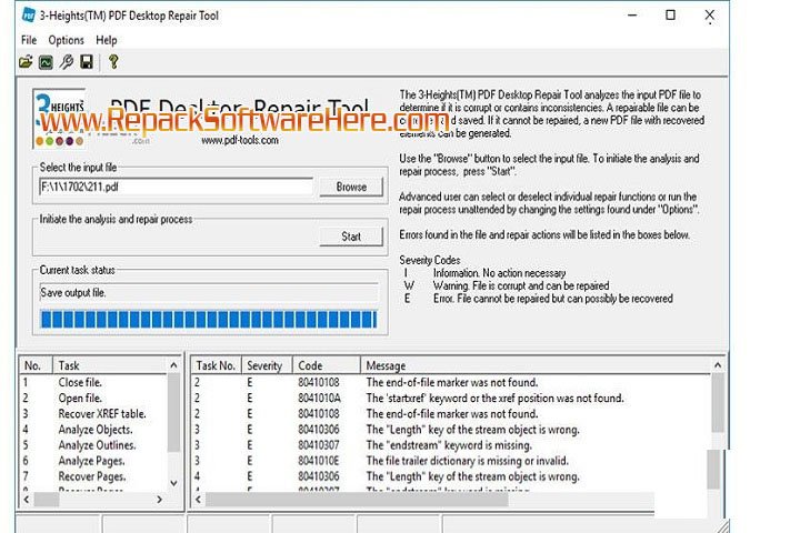 3 Heights PDF Desktop Analysis and Repair Tool 6.7.1.9 PC Software