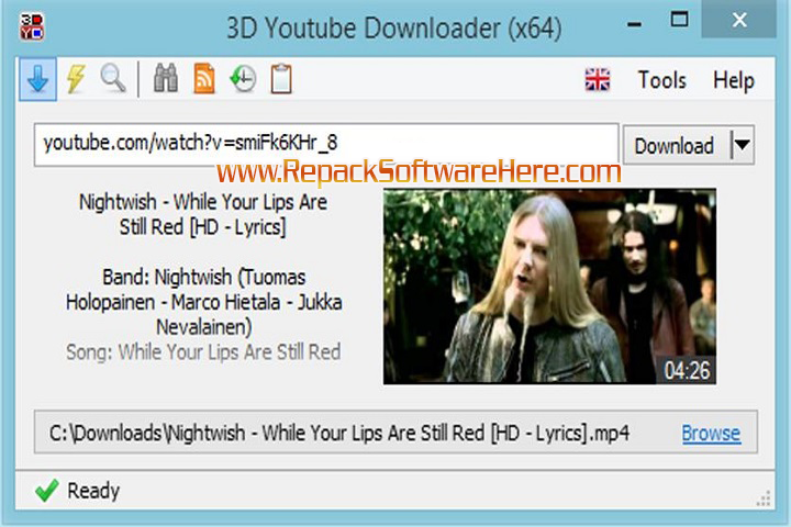 3D Youtube Downloader Interface