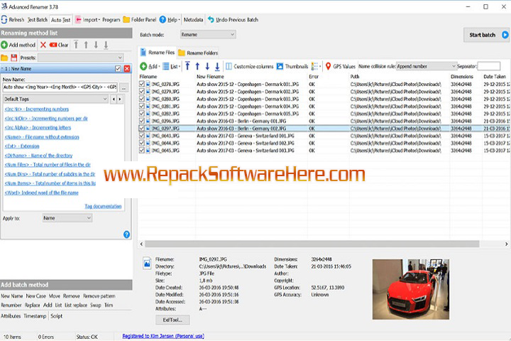 Advanced Renamer Methods