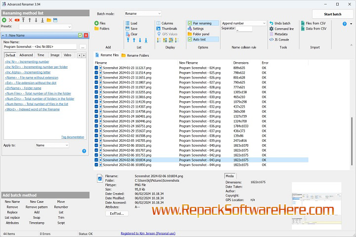 Advanced Renamer Installation
