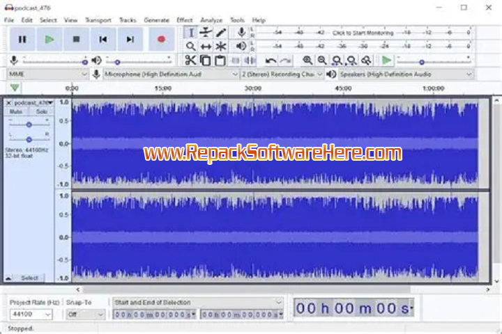 Audacity 3.7.4 Interface
