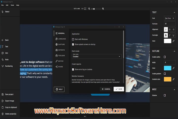 Ashampoo Snap capture modes