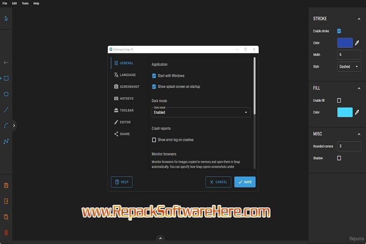 Ashampoo Snap editing tools