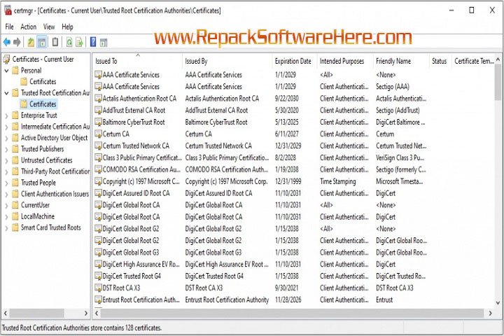 Certificate Manager 18.10 Interface