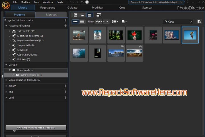 CyberLink Photo Director editing workspace
