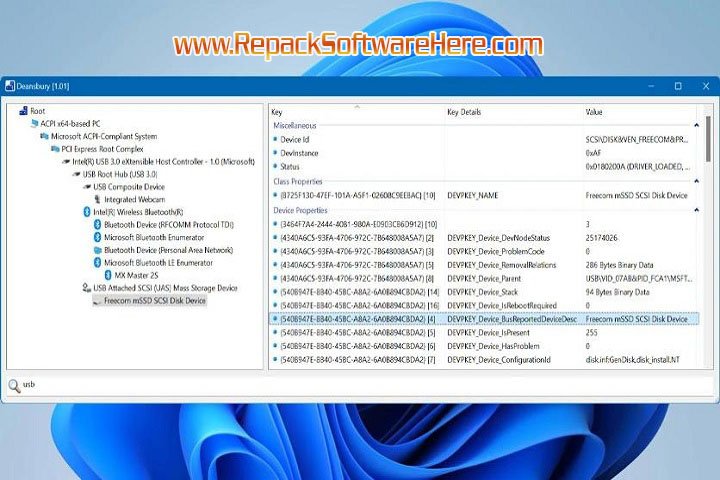 Deansbury Windows Device Tree Viewer interface