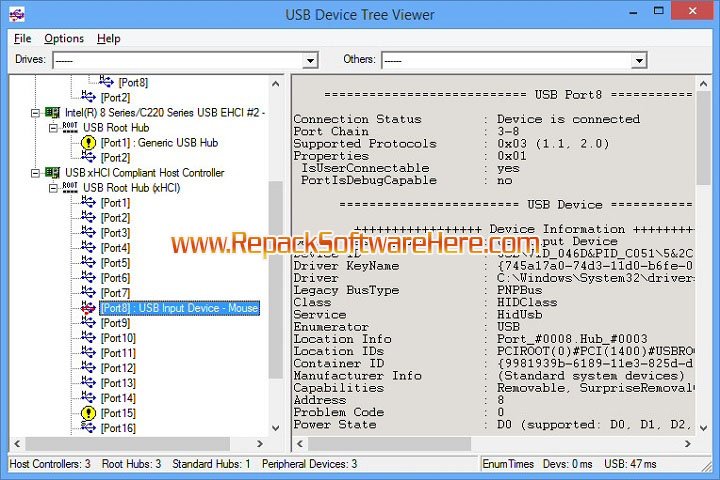 Deansbury Windows Device Tree Viewer features