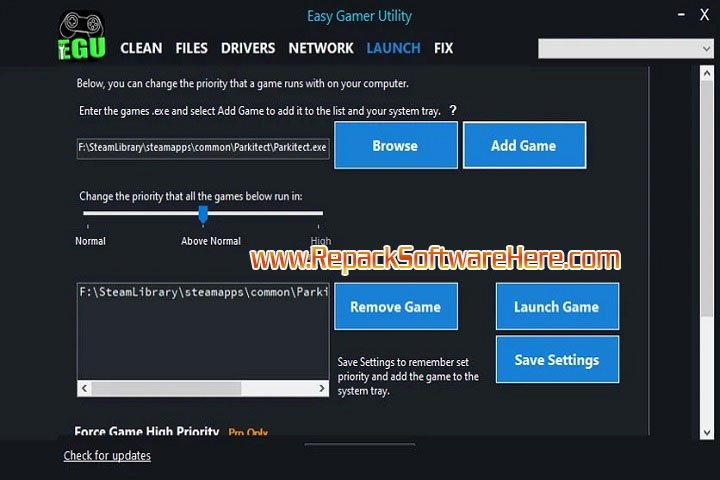 Easy Gamer Utility PRO 1.3.73 PC Software