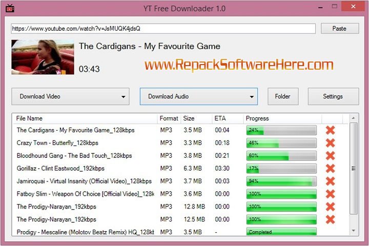 YT Downloader download process