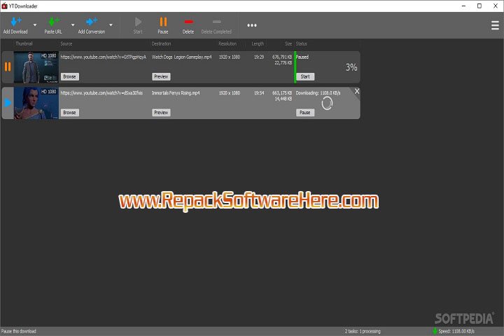 YT Downloader in action